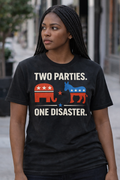 Two Parties. One Disaster. | Satirical Political Graphic T-Shirt